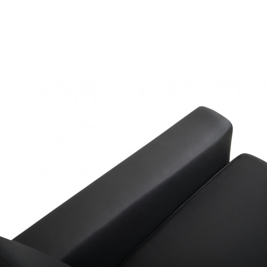 Hans Wegner GE34 3.personers lufthavnssofa i nybetrukket sort læder