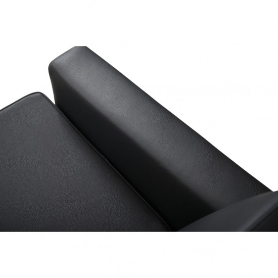 Hans Wegner GE34 3.personers lufthavnssofa i nybetrukket sort læder