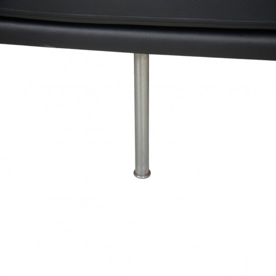 Hans Wegner GE34 3.personers lufthavnssofa i nybetrukket sort læder