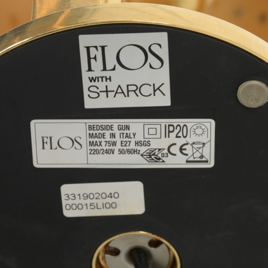 Philippe Starck guld håndpistol lampe 2000'erne