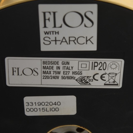 Philippe Starck guld håndpistol lampe 2000'erne