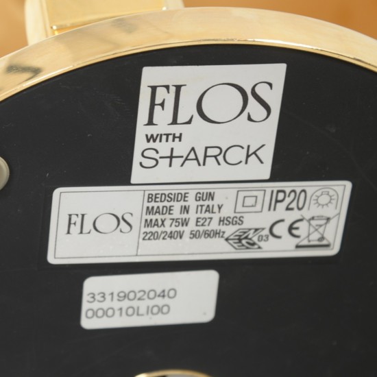 Philippe Starck guld håndpistol bordlampe 2000'erne