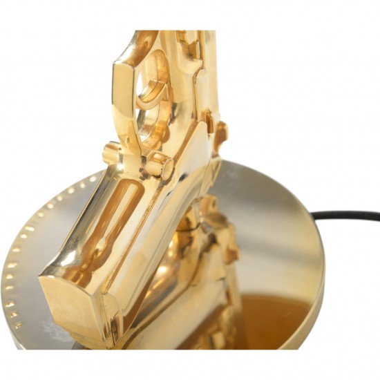 Philippe Starck guld håndpistol bordlampe 2000'erne