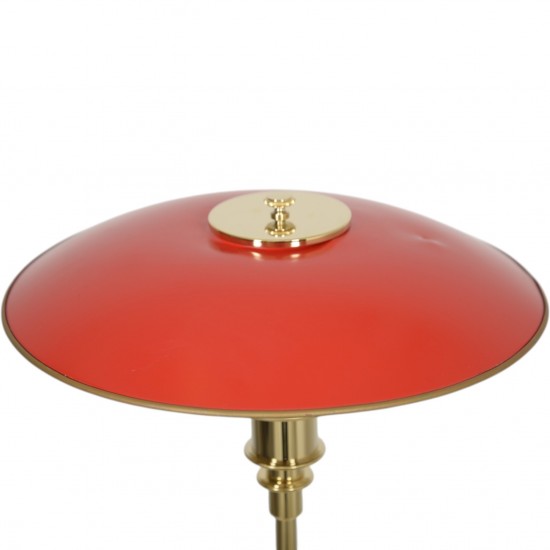 Poul Henningsen PH 3/2 bordlampe med røde metalskærme