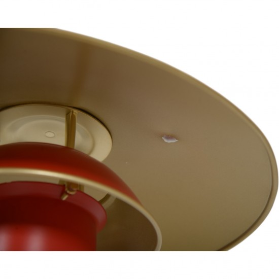 Poul Henningsen PH 3/2 bordlampe med røde metalskærme