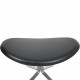Erik Jørgensen Corona footstool in black leather 2010s