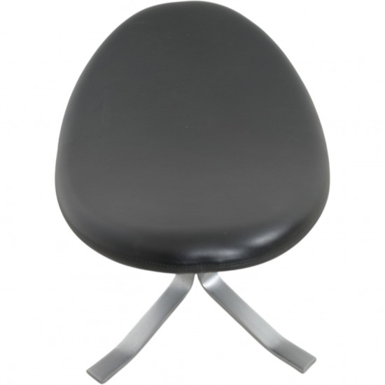 Erik Jørgensen Corona footstool in black leather 2010s