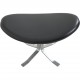Erik Jørgensen Corona footstool in black leather 2010s