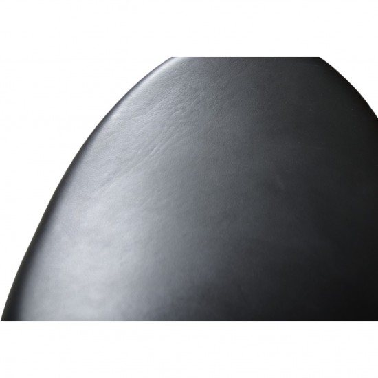 Erik Jørgensen Corona footstool in black leather 2010s