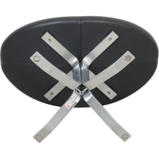 Erik Jørgensen Corona footstool in black leather 2010s