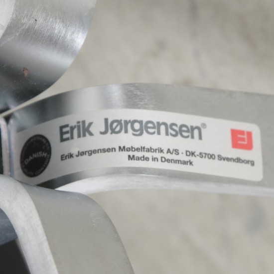 Erik Jørgensen Corona footstool in black leather 2010s