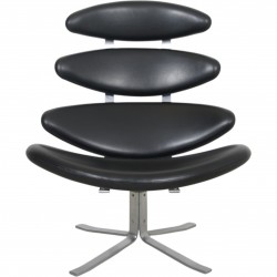 Erik Jørgensen Corona stol i sort læder 2010'erne