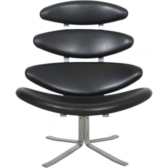 Erik Jørgensen Corona stol i sort læder 2010'erne