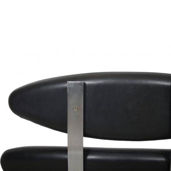 Erik Jørgensen Corona stol i sort læder 2010'erne