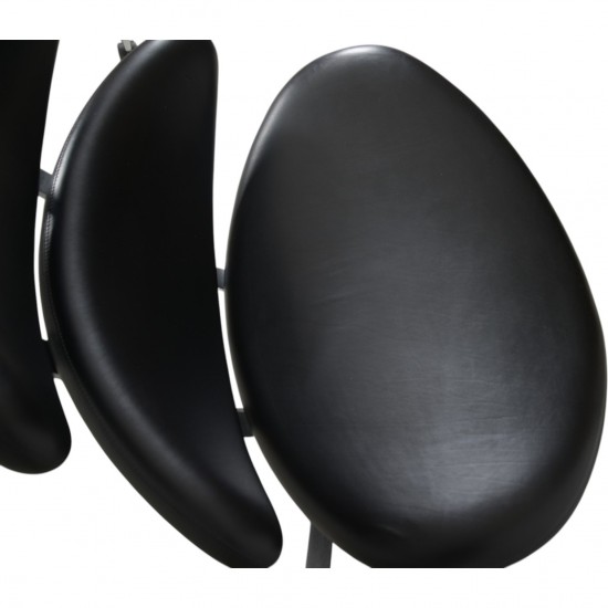 Erik Jørgensen Corona stol i sort læder 2010'erne