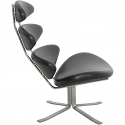 Erik Jørgensen Corona stol i sort læder 2010'erne