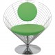 Verner Panton Wire cone chair i grønt stof 1989