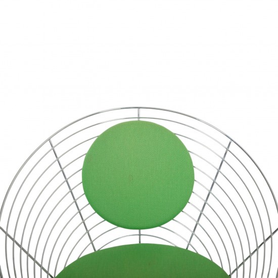 Verner Panton Wire cone chair i grønt stof 1989