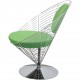 Verner Panton Wire cone chair i grønt stof 1989