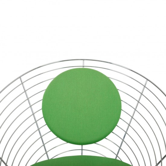 Verner Panton Wire cone chair i grønt stof 1989