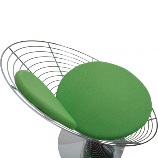 Verner Panton Wire cone chair i grønt stof 1989