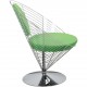 Verner Panton Wire cone chair i grønt stof 1989