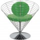 Verner Panton Wire cone chair i grønt stof 1989