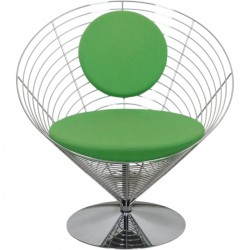 Verner Panton Wire cone chair i grønt stof 1989