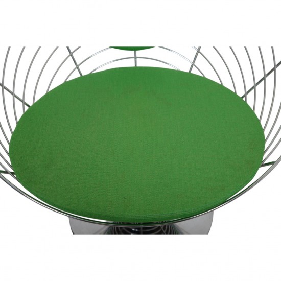 Verner Panton Wire cone chair i grønt stof 1989