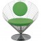 Verner Panton Wire cone chair i grønt stof 1989