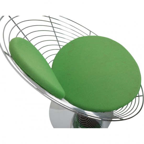 Verner Panton Wire cone chair i grønt stof 1989
