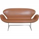 Arne Jacobsen Svane sofa nybetrukket med Cognac classic læder 2001