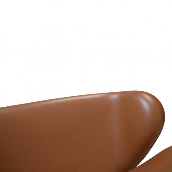 Arne Jacobsen Svane sofa nybetrukket med Cognac classic læder 2001