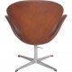 Arne Jacobsen vintage svane stol i patineret læder 1969