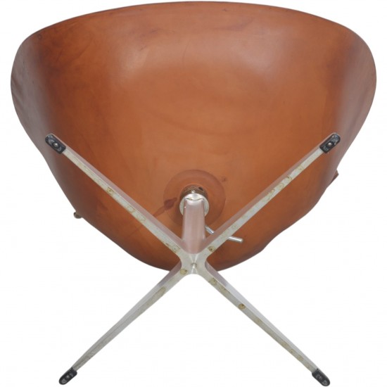 Arne Jacobsen vintage svane stol i patineret læder 1969