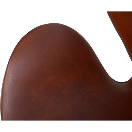 Arne Jacobsen vintage svane stol i patineret læder 1969