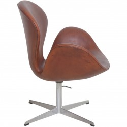 Arne Jacobsen vintage svane stol i patineret læder 1969