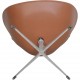 Arne Jacobsen Vintage Svane stol nybetrukket med valnød klassisk læder 1960'erne