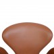 Arne Jacobsen Vintage Svane stol nybetrukket med valnød klassisk læder 1960'erne