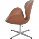 Arne Jacobsen Vintage Svane stol nybetrukket med valnød klassisk læder 1960'erne