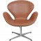 Arne Jacobsen Vintage Svane stol nybetrukket med valnød klassisk læder 1960'erne