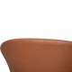 Arne Jacobsen Vintage Svane stol nybetrukket med valnød klassisk læder 1960'erne