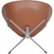Arne Jacobsen Vintage Svane stol nybetrukket med valnød klassisk læder 1960'erne
