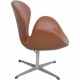 Arne Jacobsen Vintage Svane stol nybetrukket med valnød klassisk læder 1960'erne