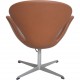 Arne Jacobsen Vintage Svane stol nybetrukket med valnød klassisk læder 1960'erne