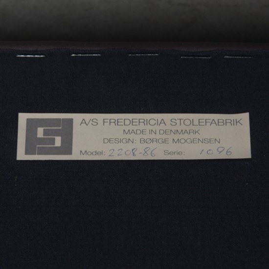 Børge Mogensen 2208 2-personers sofa i mørke brunt læder 1990'erne
