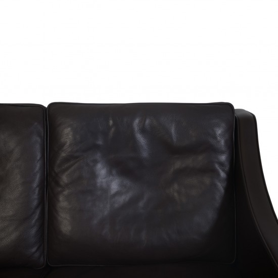 Børge Mogensen 2208 2-personers sofa i mørke brunt læder 1990'erne