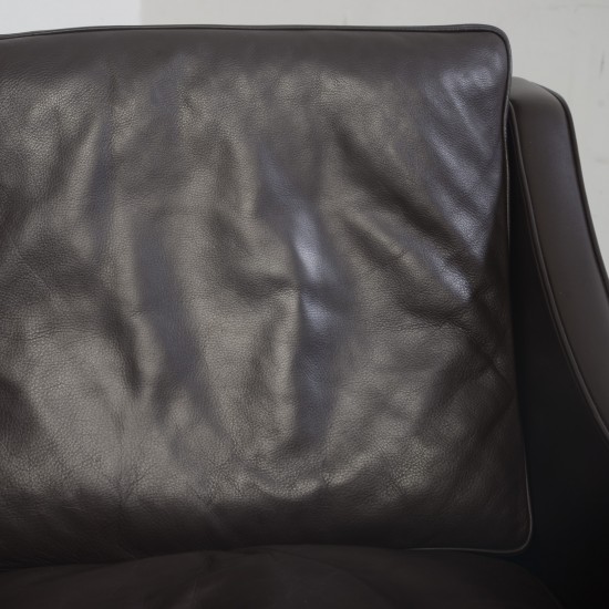 Børge Mogensen 2208 2.personers sofa i mørke brunt læder 1990'erne