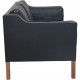 Børge Mogensen 2212 2.personers sofa i sort læder 1980'erne