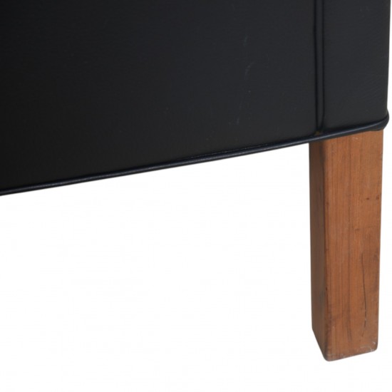 Børge Mogensen 2212 2.personers sofa i sort læder 1980'erne